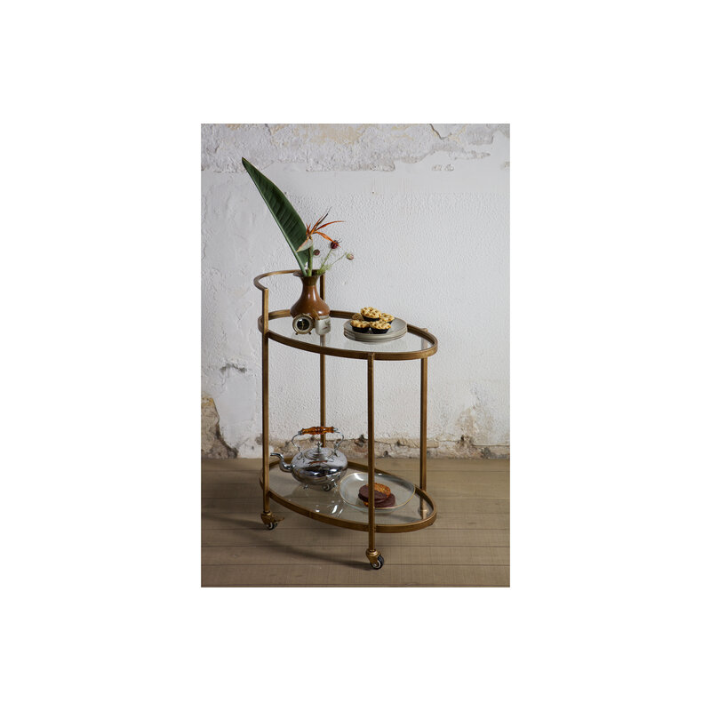 BePureHome-collectie Push Trolley Metal Antique Brass