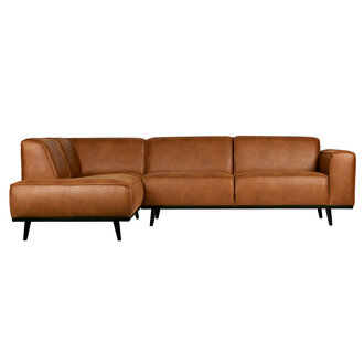 WOOOD Statement Hoekbank Links Lederlook Cognac