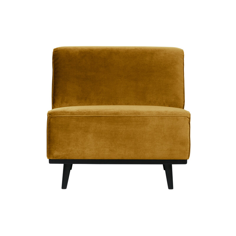 WOOOD-collectie Statement 1-zits Element Fluweel Honing Geel