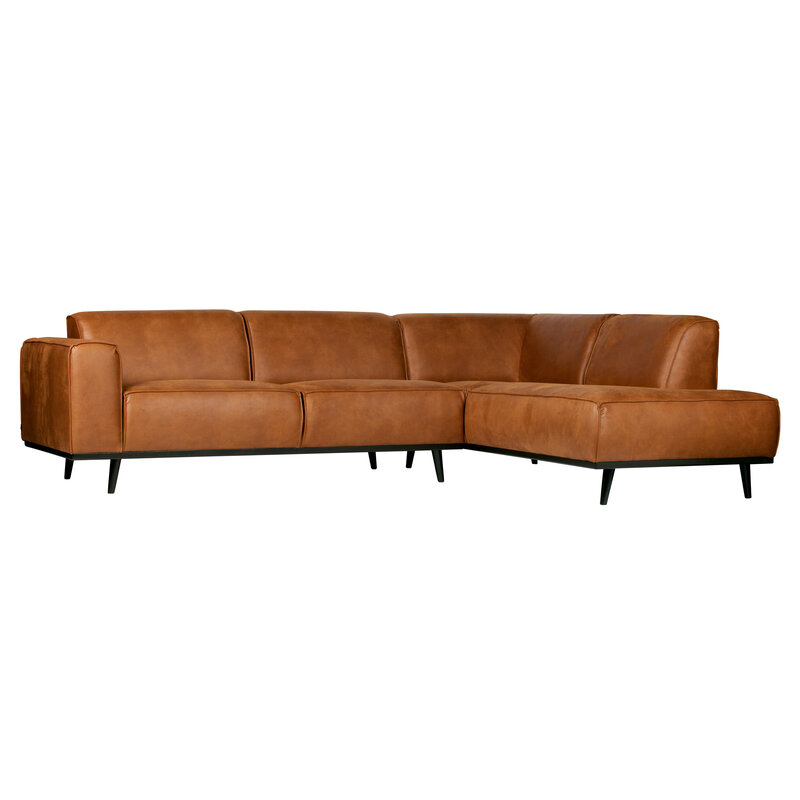 WOOOD-collectie Statement Hoekbank Rechts Lederlook Cognac