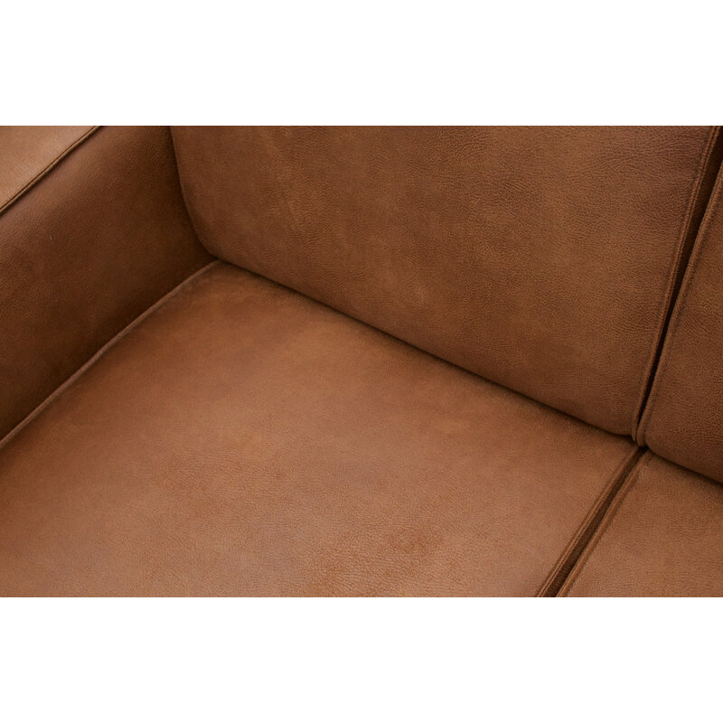WOOOD-collectie Statement Hoekbank Rechts Lederlook Cognac