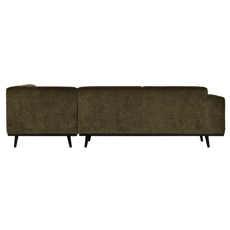 WOOOD-collectie Statement Hoekbank Rechts Platte Brede Rib Warm Groen