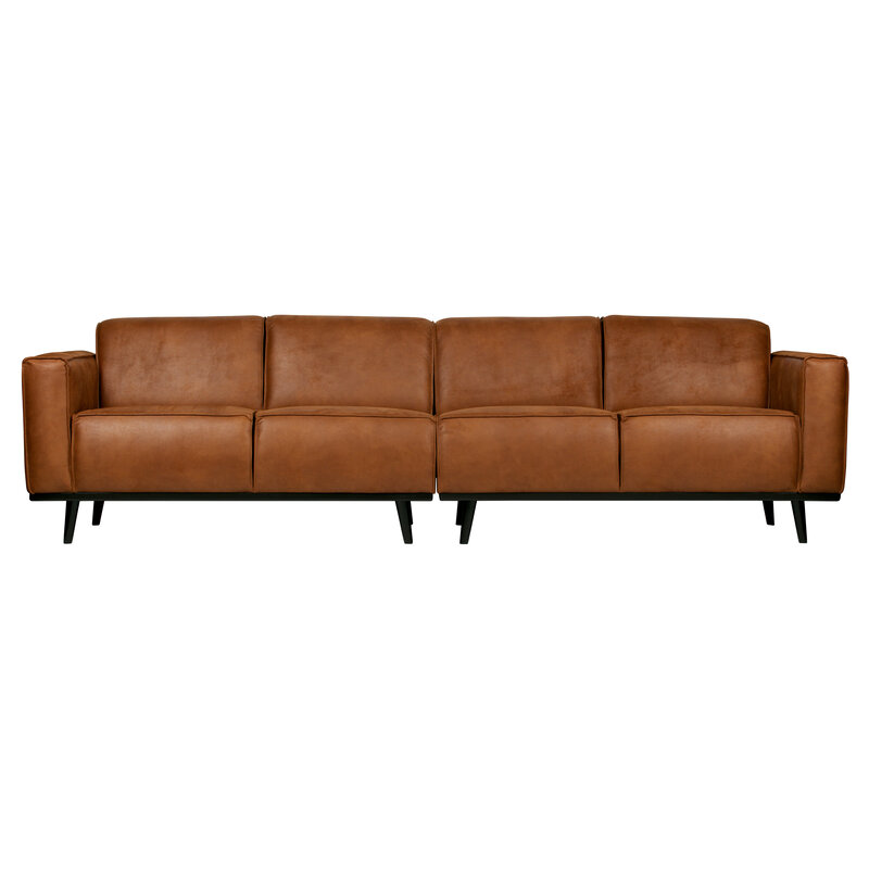 WOOOD-collectie Statement 4-zits Bank 280 Cm Lederlook Cognac