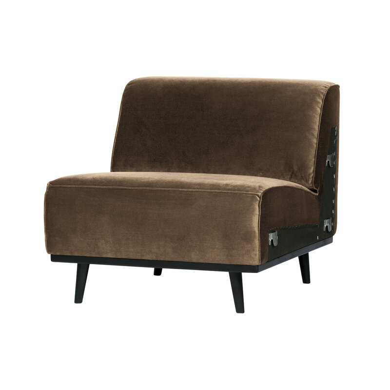WOOOD-collectie Statement 1-zits Element Fluweel Taupe