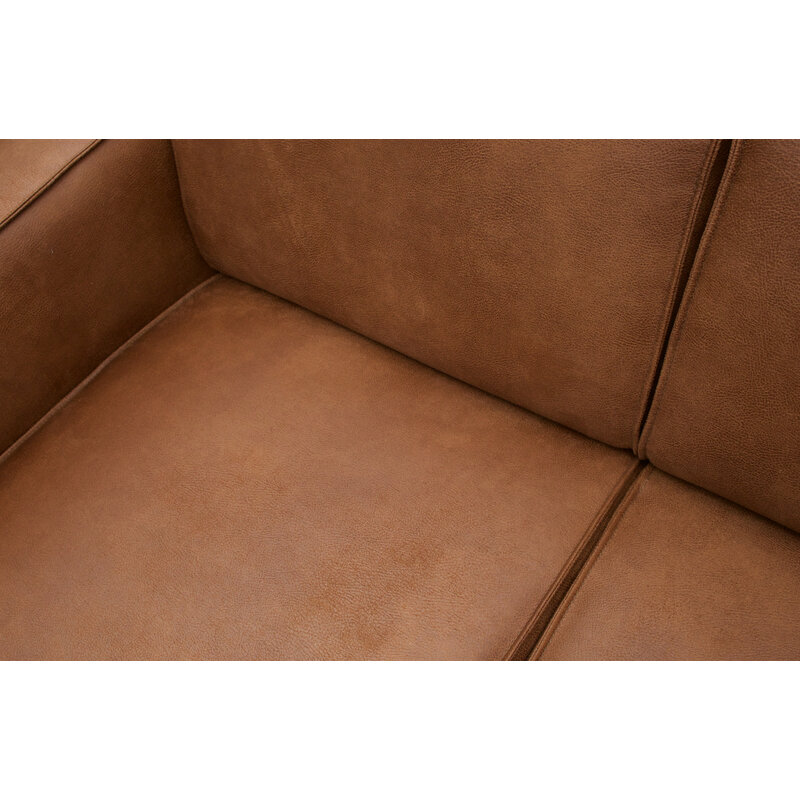 WOOOD-collectie Statement 4-zits Bank 280 Cm Lederlook Cognac