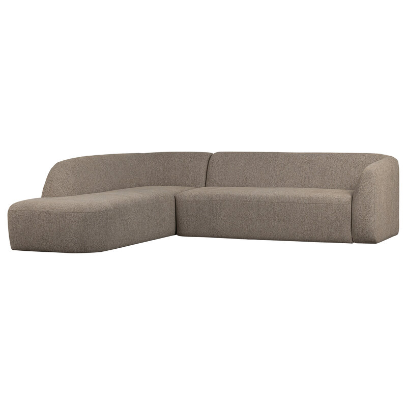 WOOOD-collectie Sloping Corner Sofa Left Light Brown Melange