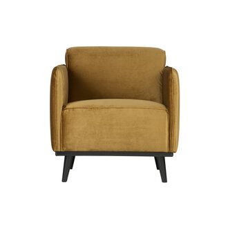 WOOOD Statement Fauteuil Met Arm Fluweel Honing Geel