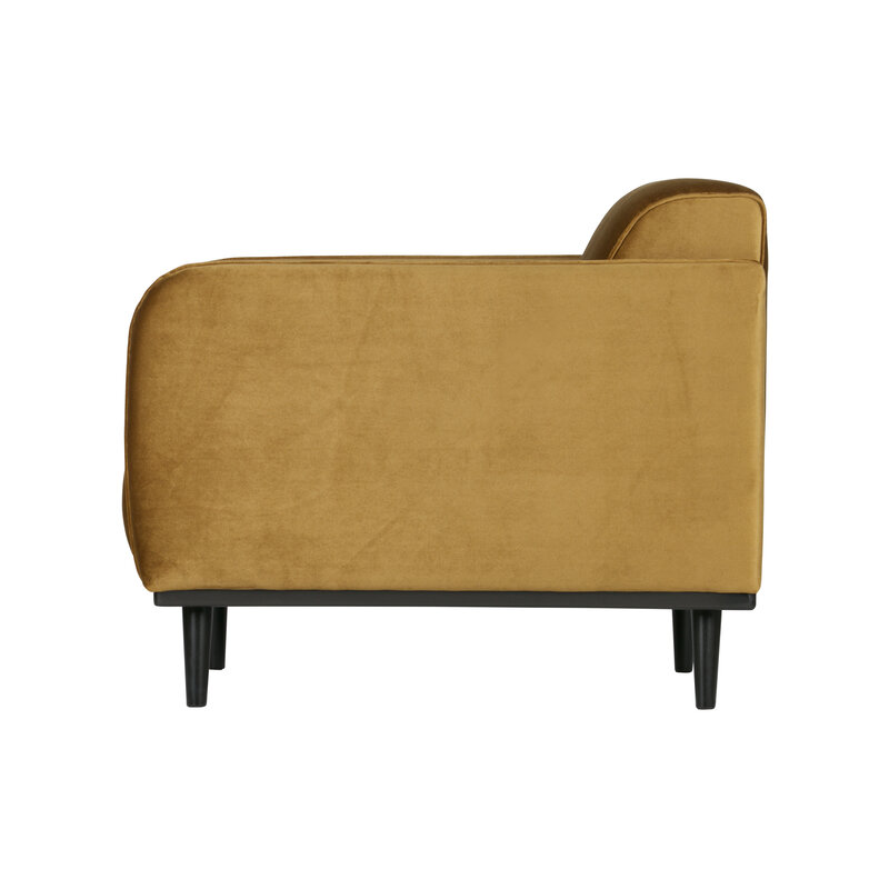 WOOOD-collectie Statement Fauteuil Met Arm Fluweel Honing Geel