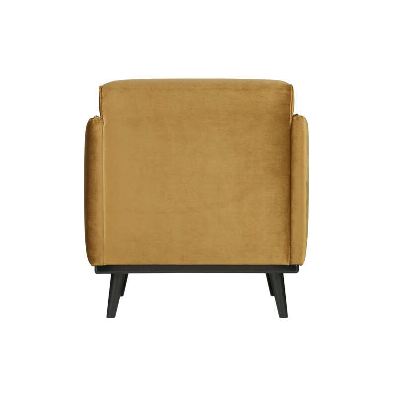 WOOOD-collectie Statement Fauteuil Met Arm Fluweel Honing Geel