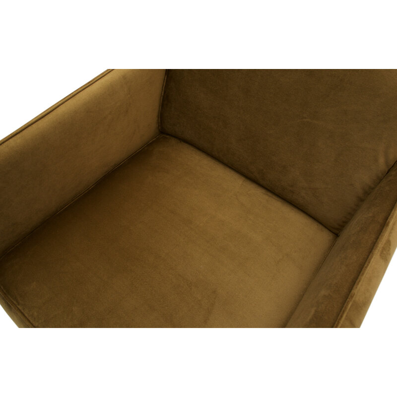 WOOOD-collectie Statement Fauteuil Met Arm Fluweel Honing Geel