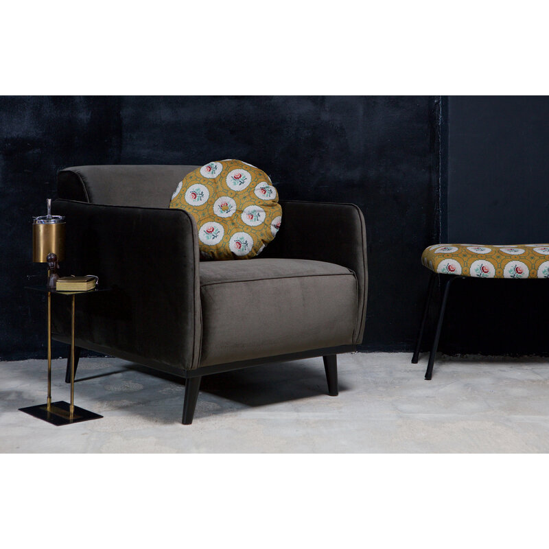 WOOOD-collectie Statement Fauteuil Met Arm Fluweel Warm Groen