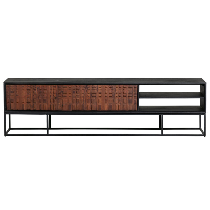 WOOOD-collectie Nuts Tv Meubel Hout Walnoot/zwart