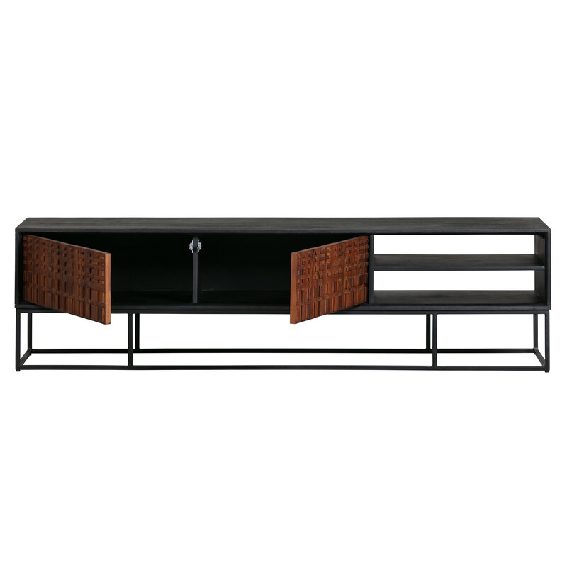 WOOOD-collectie Nuts Tv Meubel Hout Walnoot/zwart
