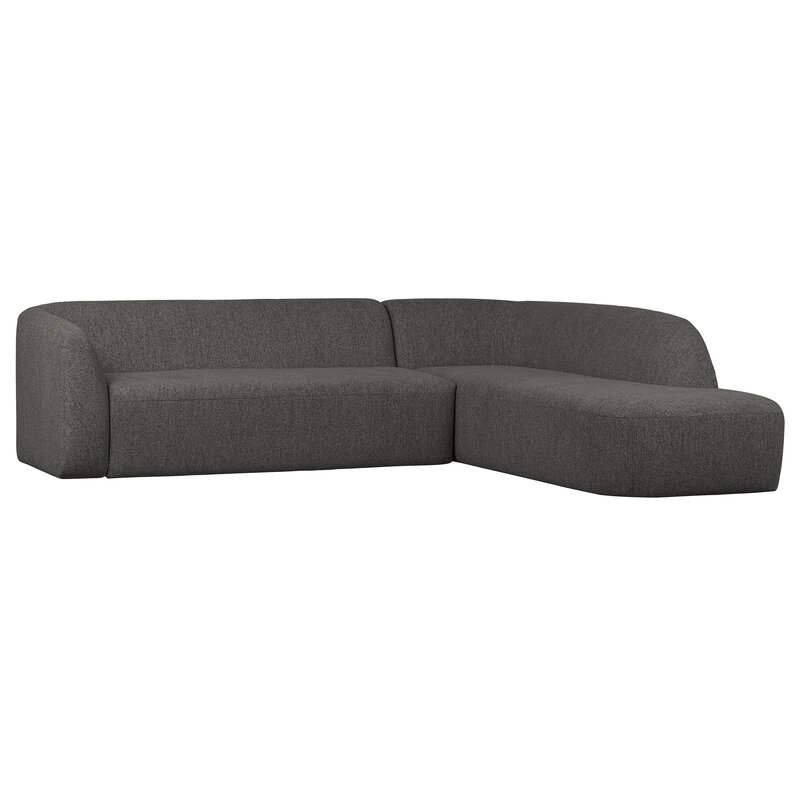 WOOOD-collectie Sloping Hoekbank Rechts Grijs/zwart Melange