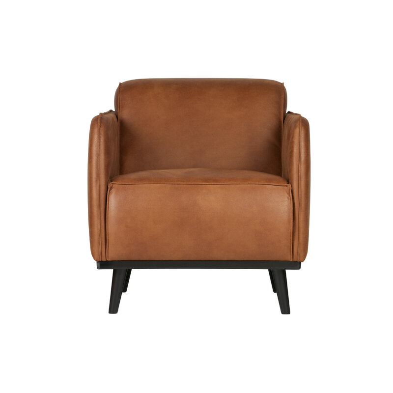 WOOOD-collectie Statement Fauteuil Met Arm Lederlook Cognac