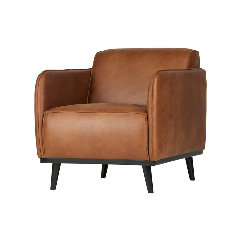 WOOOD-collectie Statement Fauteuil Met Arm Lederlook Cognac