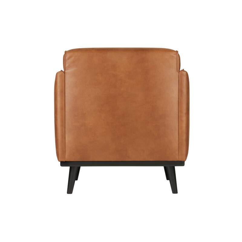 WOOOD-collectie Statement Fauteuil Met Arm Lederlook Cognac