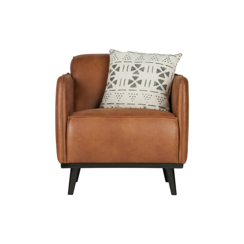 WOOOD-collectie Statement Fauteuil Met Arm Lederlook Cognac