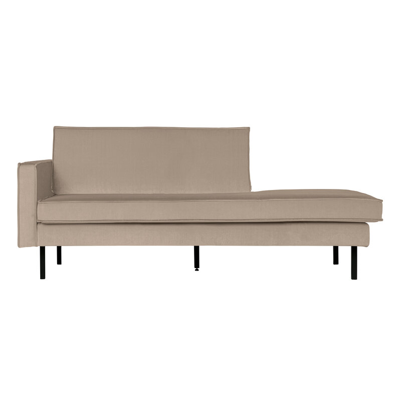 BePureHome-collectie Rodeo Daybed Left Velvet Khaki