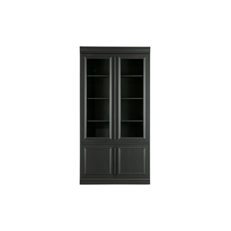 WOOOD-collectie Organize Glass-door Cabinet 44cm Pine Black [fsc]