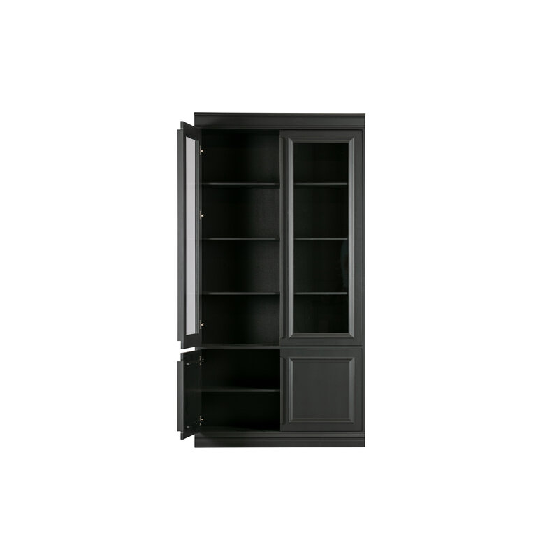 WOOOD-collectie Organize Glass-door Cabinet 44cm Pine Black [fsc]