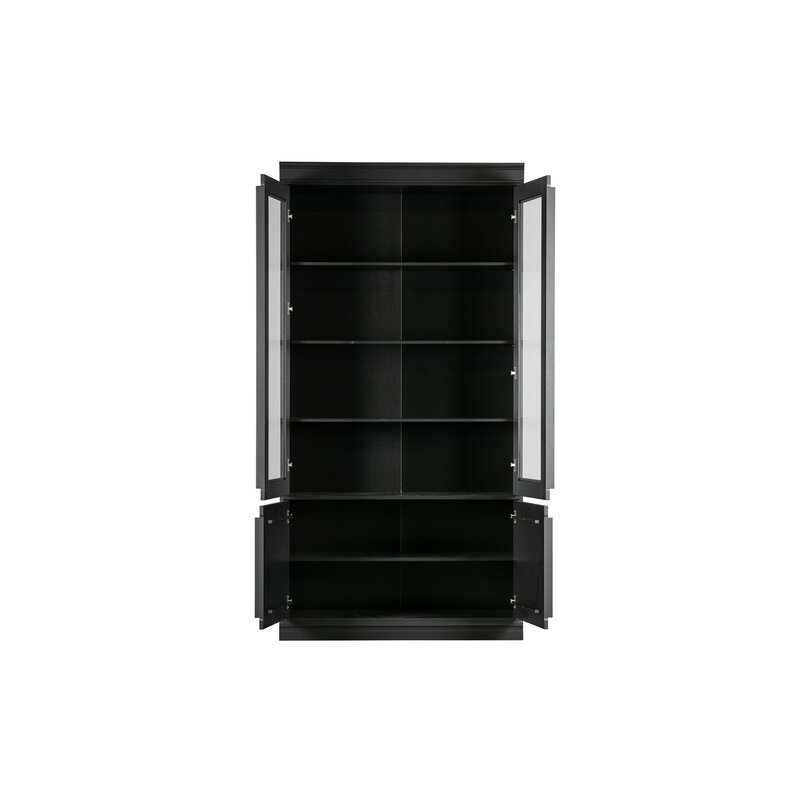 WOOOD-collectie Organize Glass-door Cabinet 44cm Pine Black [fsc]