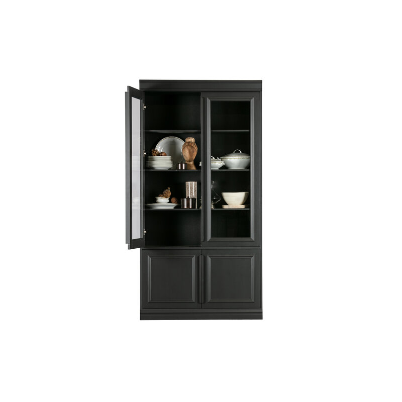 WOOOD-collectie Organize Glass-door Cabinet 44cm Pine Black [fsc]