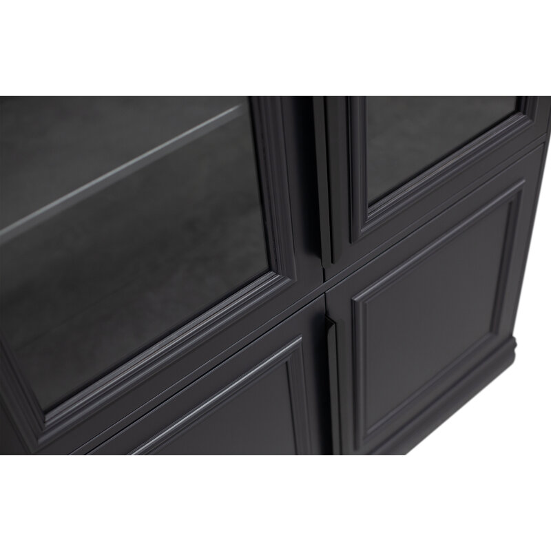 WOOOD-collectie Organize Glass-door Cabinet 44cm Pine Black [fsc]