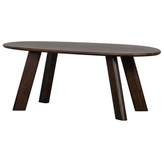 WOOOD Roundly Eettafel/bureau Mangohout Walnoot 200x100