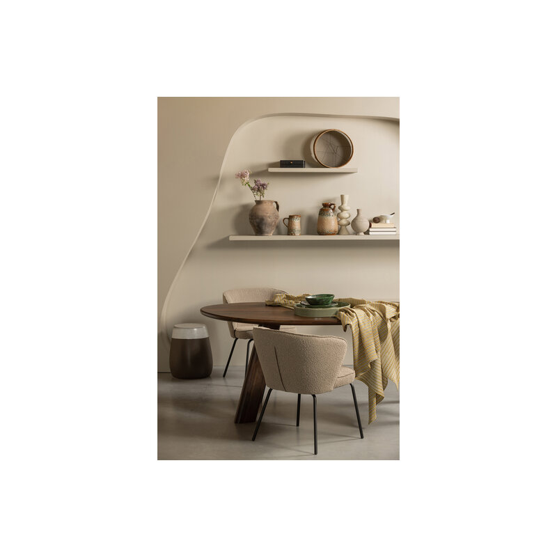 BePureHome-collectie Roundly Eettafel/bureau Mangohout Walnoot 200x100