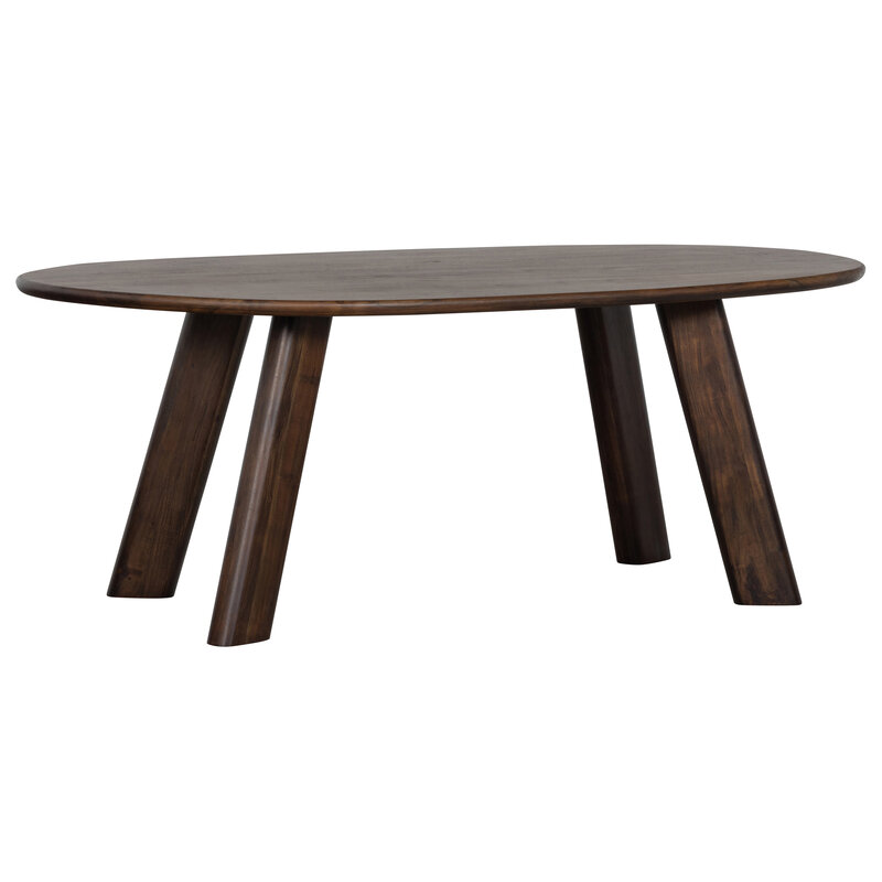 WOOOD-collectie Roundly Eettafel/bureau Mangohout Walnoot 200x100