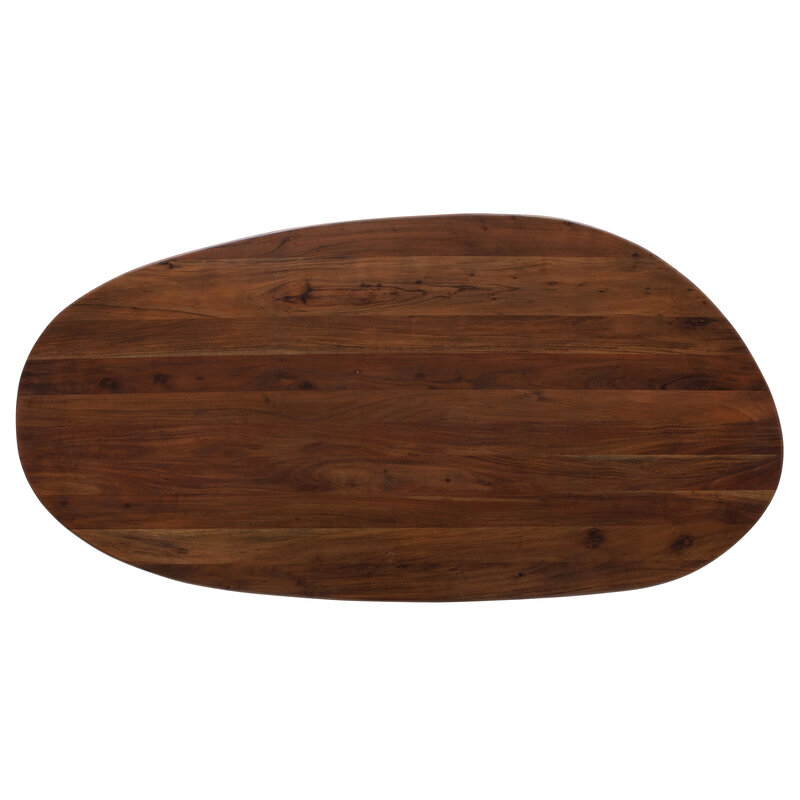 WOOOD-collectie Roundly Eettafel/bureau Mangohout Walnoot 200x100