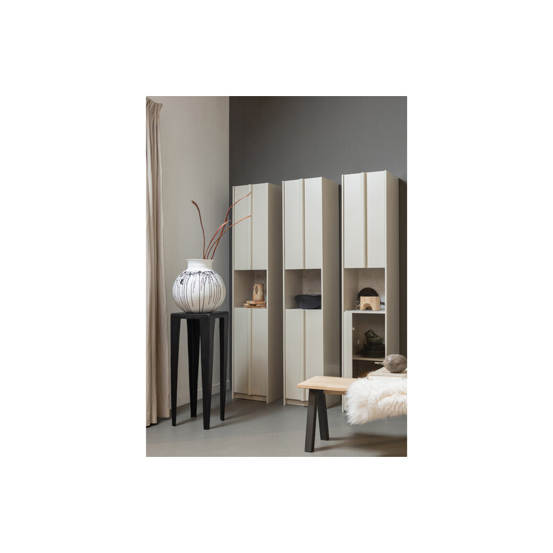 WOOOD-collectie Basu Smalle Kast 40cm Grenen Dust Incl Concrete Decor [fsc]