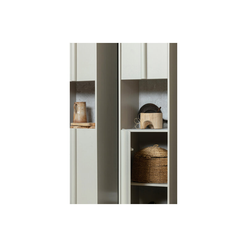 WOOOD-collectie Basu Smalle Kast 40cm Grenen Dust Incl Concrete Decor [fsc]