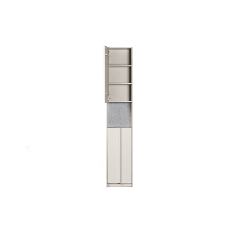 WOOOD-collectie Basu Smalle Kast 40cm Grenen Dust Incl Concrete Decor [fsc]