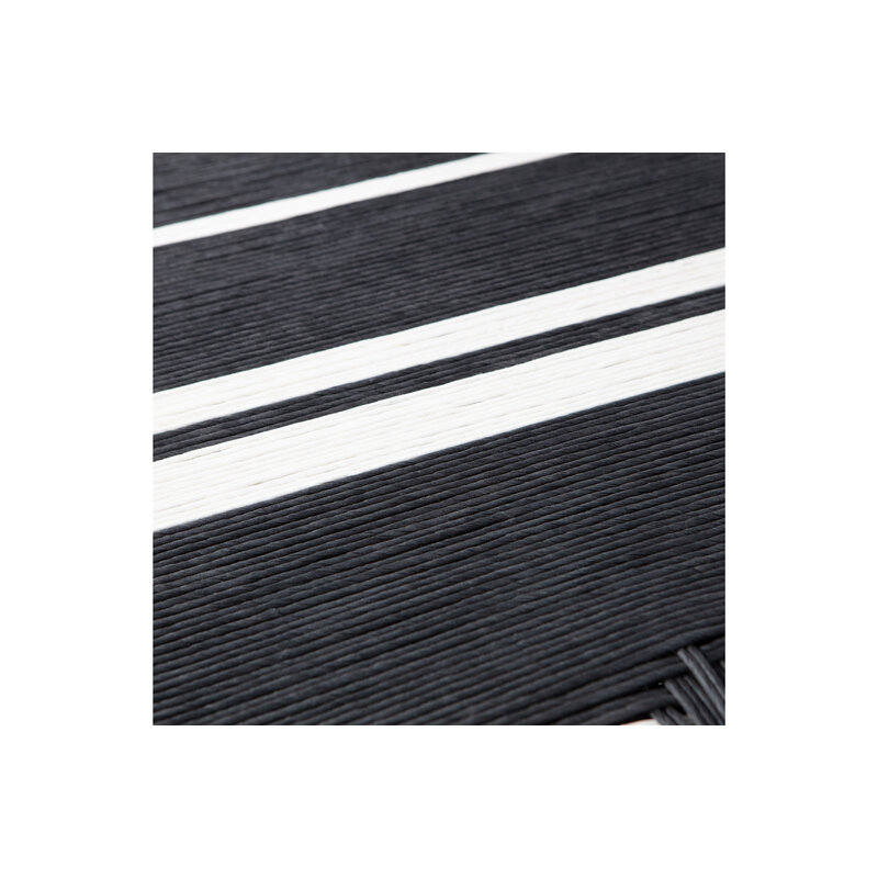 WOOOD-collectie Jessy Bankje Mango Hout/koord Zwart/wit