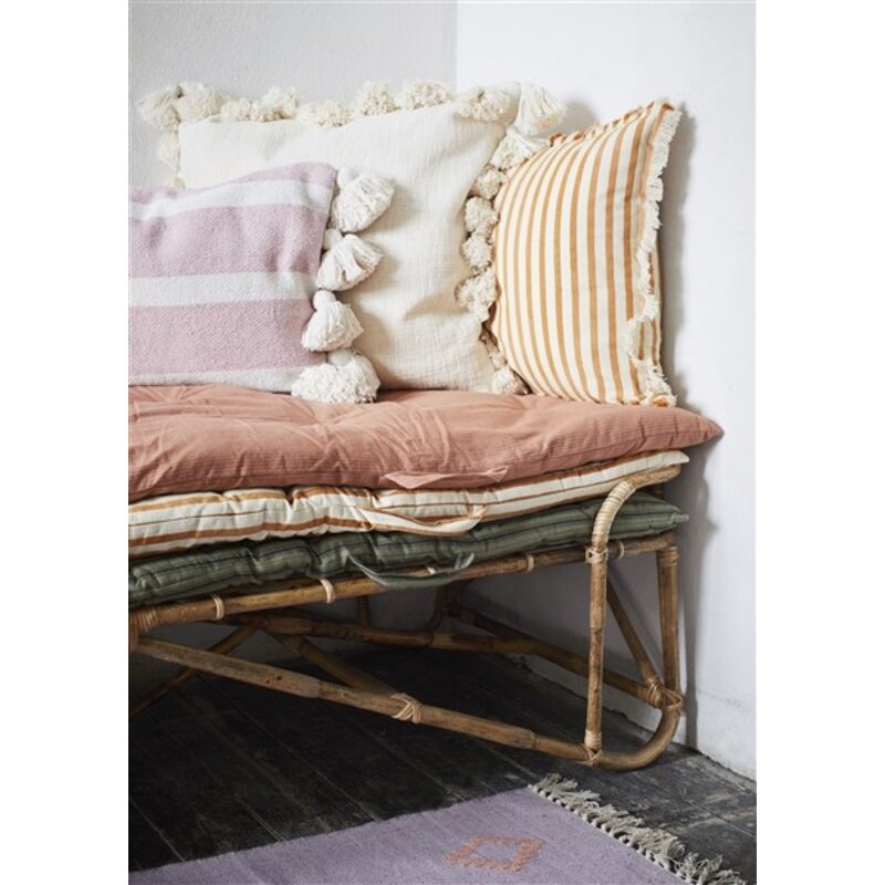 Madam Stoltz-collectie Kussenhoes off white met kwasten