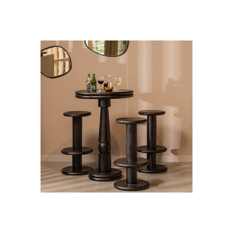 WOOOD-collectie Kolby Bar Table/high Dining Table Mango Wood Black