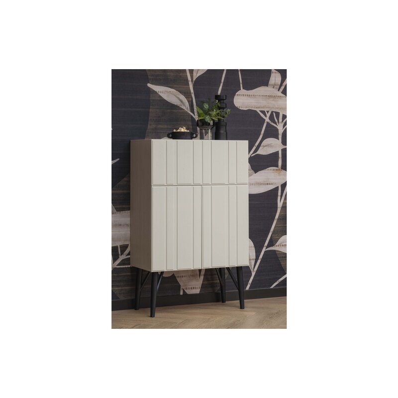 WOOOD-collectie Miller Drankkast Grenen Met Glas-/wijnrek Dust [fsc]