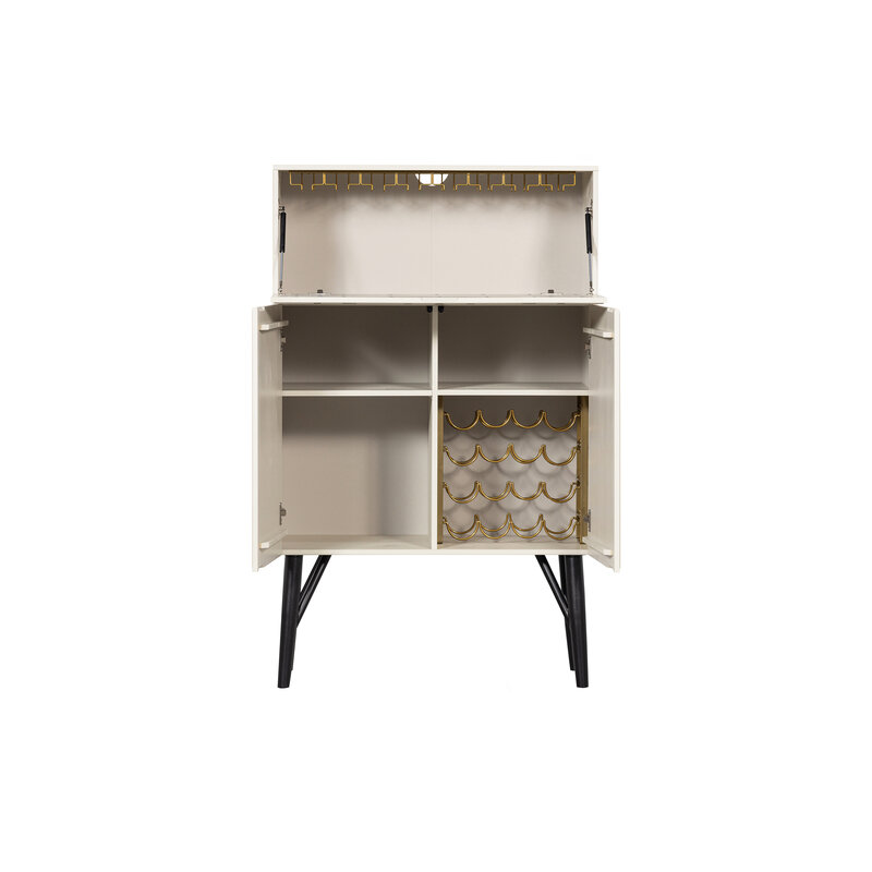 WOOOD-collectie Miller Drankkast Grenen Met Glas-/wijnrek Dust [fsc]