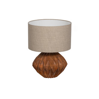 WOOOD Torin Tafellamp Carved Naturel