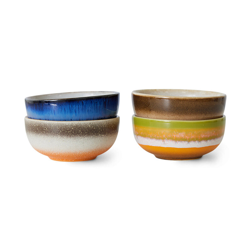 HKLIVING-collectie 70s ceramics: XS bowls sierra (set of 4)