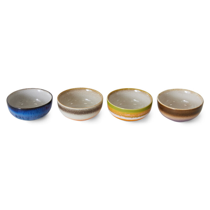 HKLIVING-collectie 70s ceramics: XS bowls sierra (set of 4)