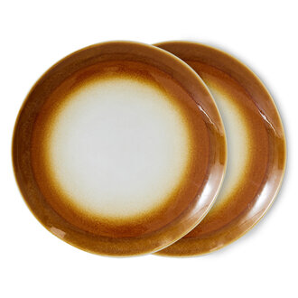 HKliving 70s ceramics: dinner plates supernova (set of 2)