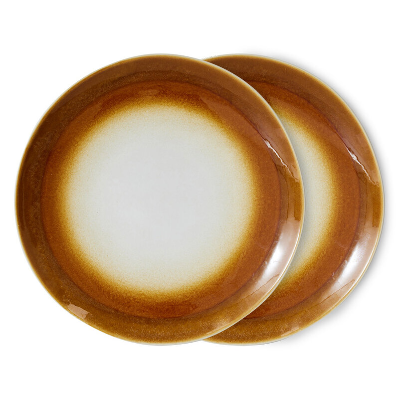 HKLIVING-collectie 70s ceramics: dinner plates supernova (set of 2)