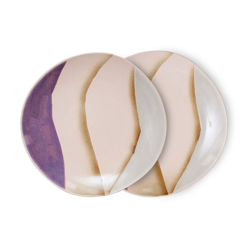 HKLIVING-collectie 70s ceramics: side plates valley (set of 2)