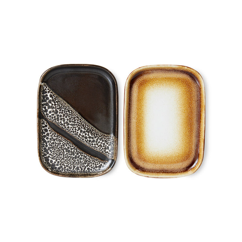 HKLIVING-collectie 70s ceramics: small trays mojave (set of 2)