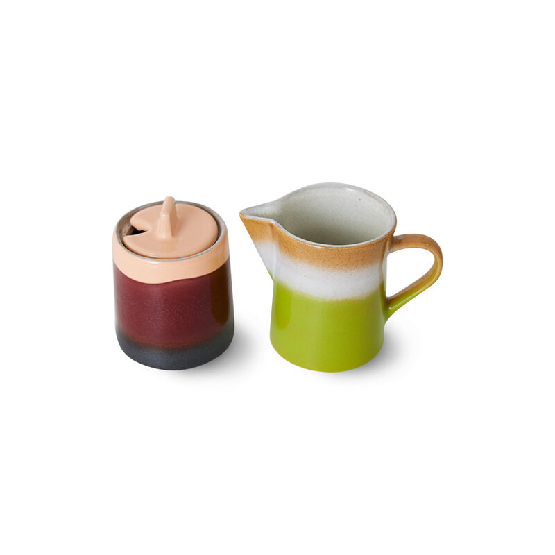 HKliving-collectie 70s ceramics: milk jug & sugar pot foreland