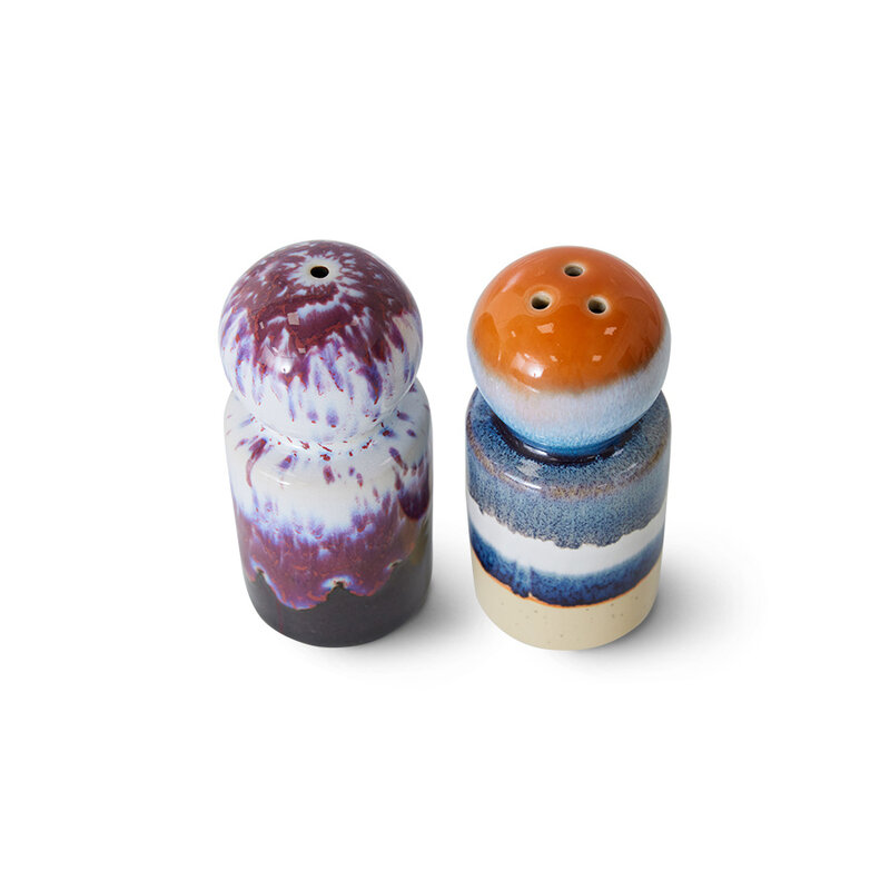 HKliving-collectie 70s ceramics: pepper & salt jar stargaze