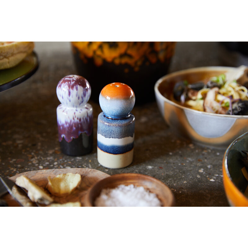 HKliving-collectie 70s ceramics: pepper & salt jar stargaze